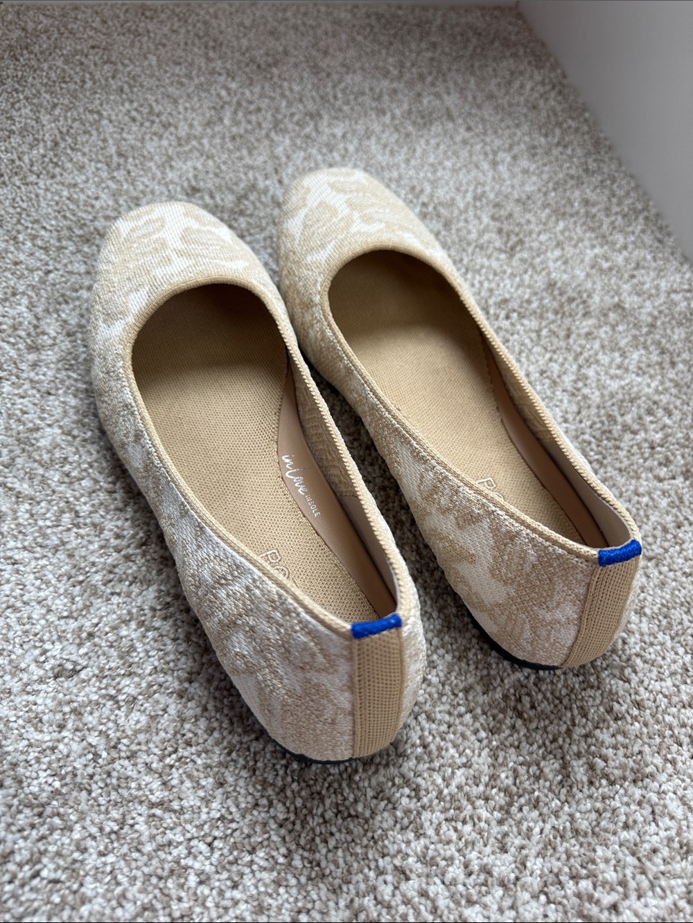 Rothy's Neutral Floral Knit Ballet Flats - Picture 2 of 4